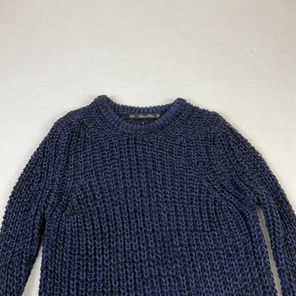 Zara Womens Cable Knit Tunic Sweater Black Blue Long Sleeve Pullover S Small - Picture 3 of 11